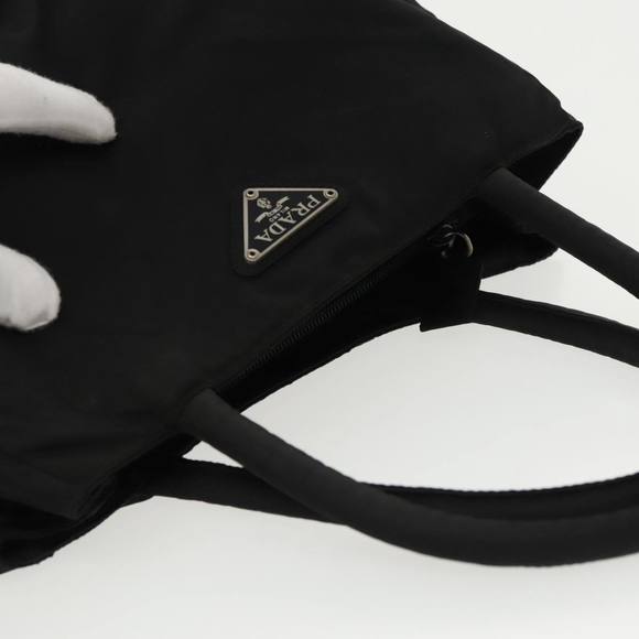 PRADA Hand Bag Nylon Black Silver Auth 97691 - Picture 6 of 16
